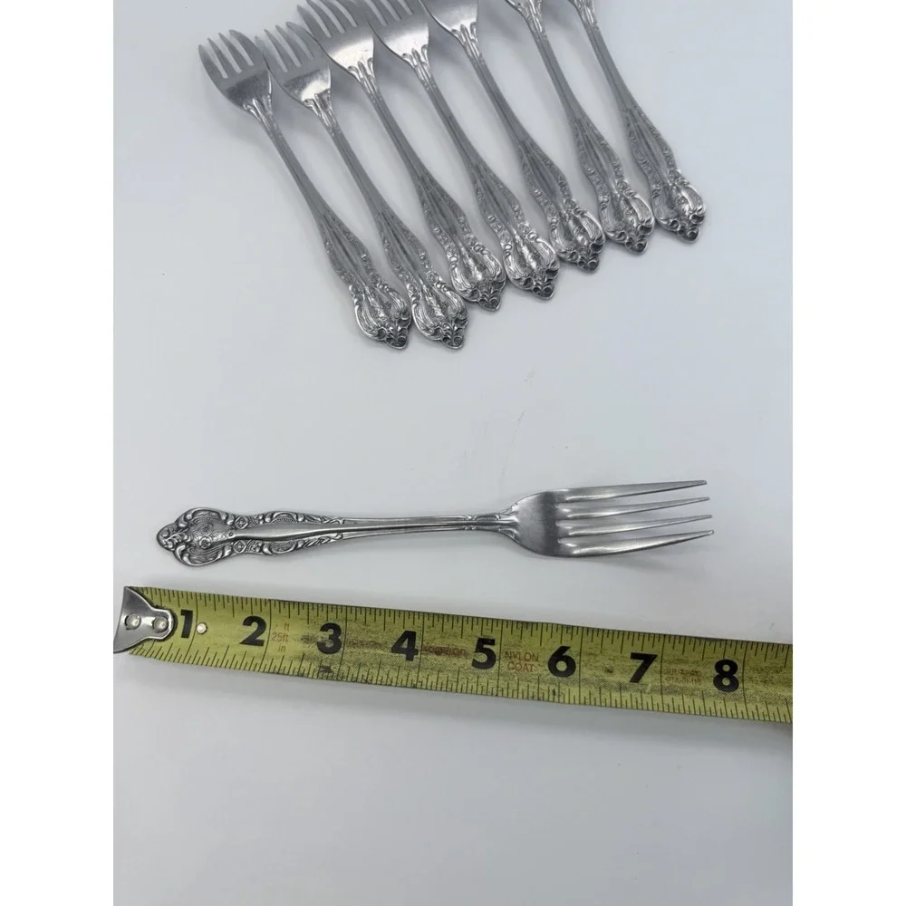 Stanley Roberts DYNASTY Stainless 5 Petal Flower - Set of 8 Dinner Forks Japan